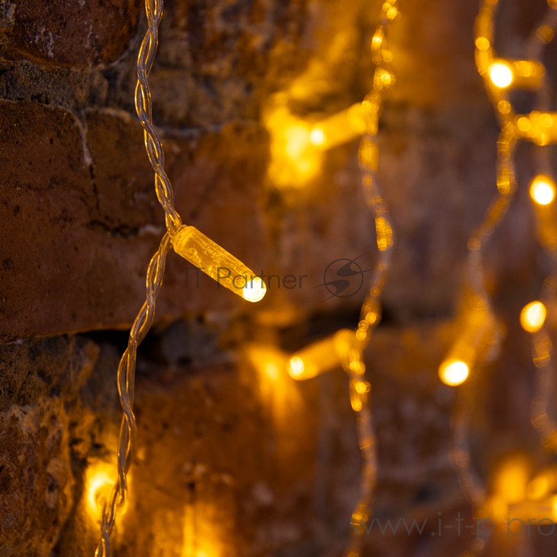 Гирлянда Светодиодный Дождь 2х1,5м, постоянное свечение,прозрачный провод, 230 В, диоды ЖЁЛТЫЕ, 360 LED