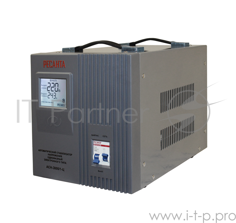 Ресанта Стабилизаторы напряжения Ресанта АСН-3 000/1-Ц 63/6/5 Стабилизатор {220В±8%, Габариты 340х220х230, Вес 9 кг}