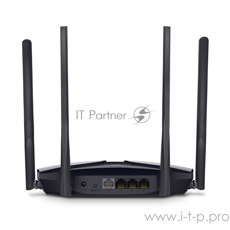 Роутер Mercusys MR70X AX1800 Dual-Band WiFi 6 Router, 574 Mbps at 2.4 GHz + 1201 Mbps at 5 GHz, 4× Fixed External Antennas, 3× Gigabit LAN Ports, 1× Gigabit WAN Port, 1024-QAM, OFDMA, Router/Access Point Mode, MU-MIMO, WPA3, TWT, BSS Color
