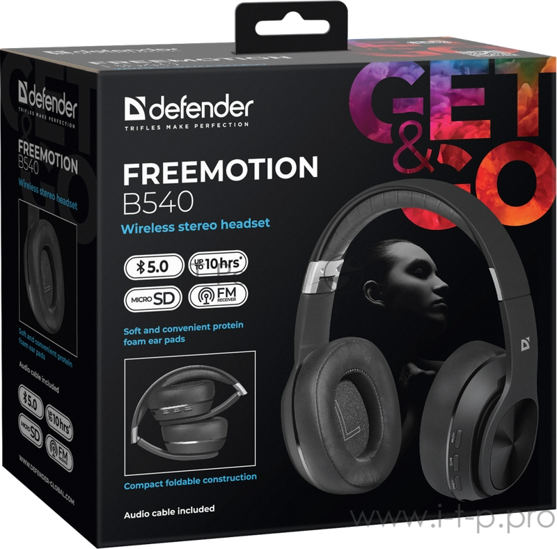 Гарнитура DEFENDER FREEMOTION B540 BLACK 63540
