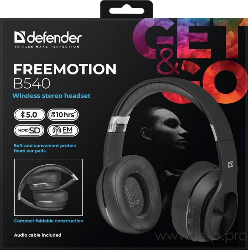 Гарнитура DEFENDER FREEMOTION B540 BLACK 63540