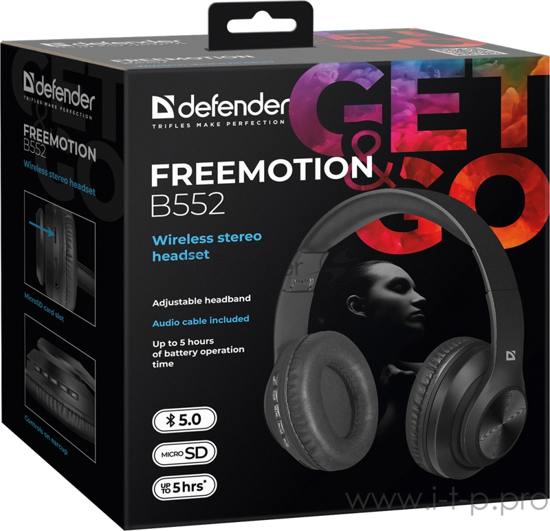 Гарнитура DEFENDER FREEMOTION B552 BLACK 63552