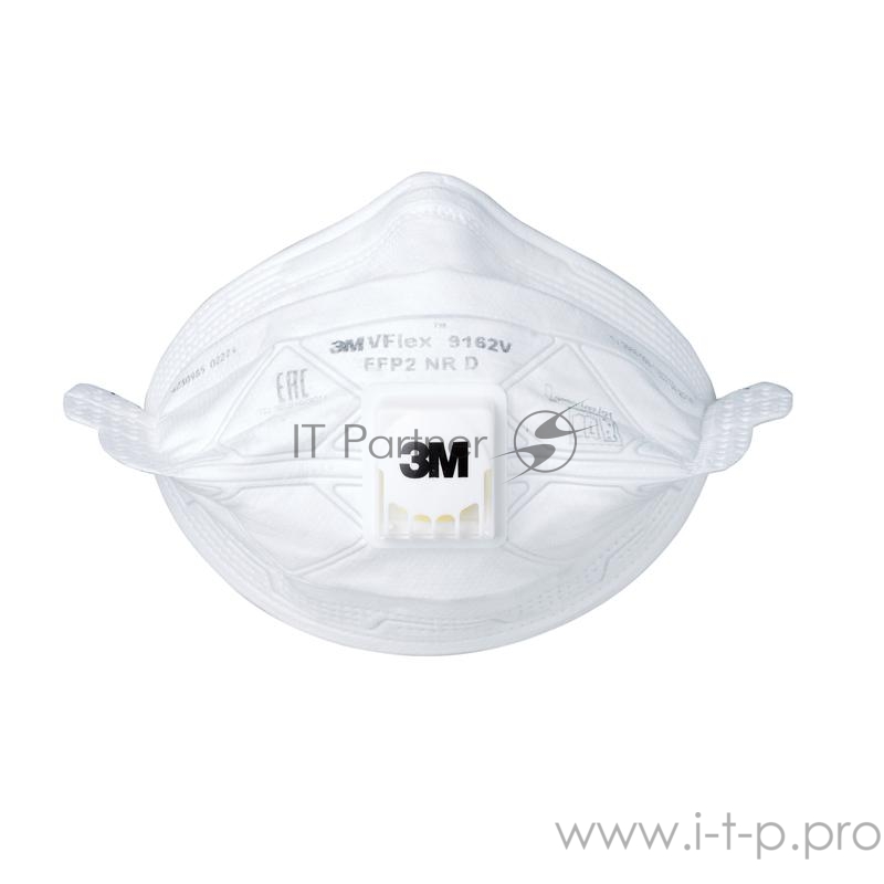 Полумаска противоаэрозольная фильтрующая складная с клапаном выдоха класс защиты FFP2 NR D (12 ПДК) станд. размер 3М 7100102663