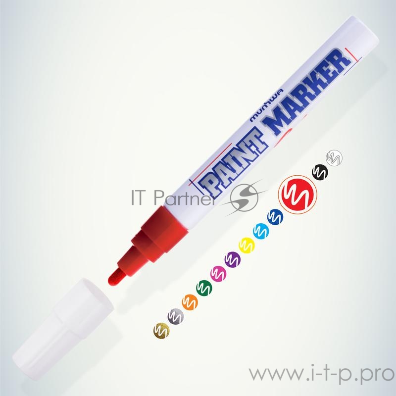 Маркер-краска 4мм нитро-основа красн. MunHwa Б0048231