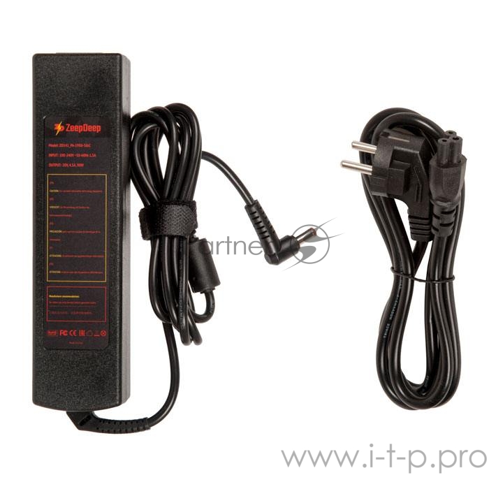 Блок питания (зарядка) ZeepDeep для ноутбука Lenovo IdeaPad Y310, Y410, Y510, Y550, Z570, G555, B570, G570, G770, V570, Z500, P500, 20V 4.5A, 90W с кабелем, штекер 5.5х2.5