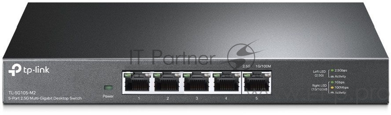 Коммутатор TP-Link 5-Port 2.5G Multi-Gigabit Desktop Switch, 5 × 2.5 G RJ45 Ports, Desktop Steel Case, Silent, Plug and Play, Wall mount.