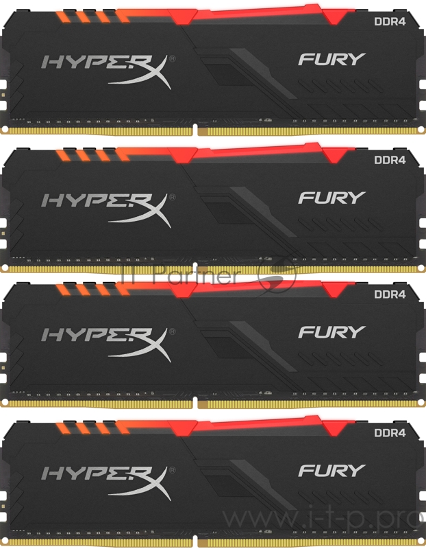 Оперативная память 64GB 3600MHz DDR4 CL18 DIMM (Kit of 4) HyperX FURY RGB