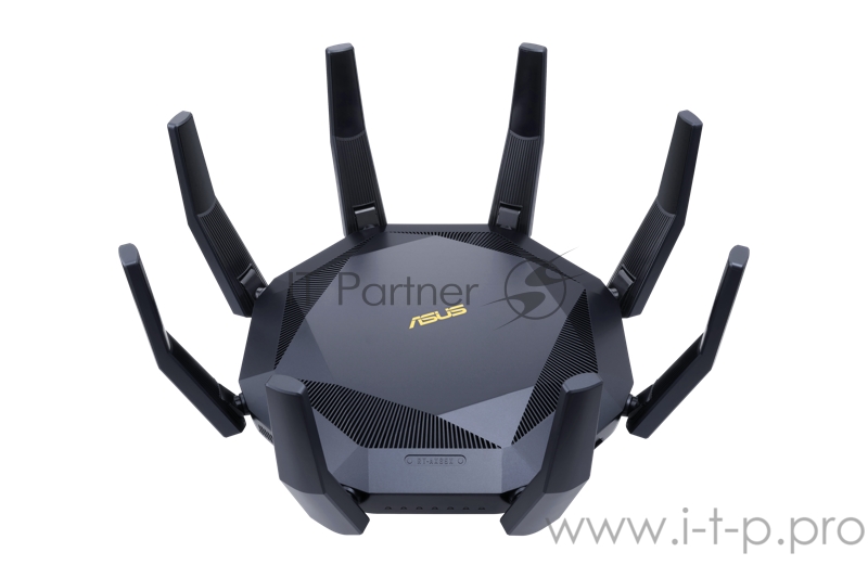 Роутер ASUS RT-AX89X //802.11b/g/n/ac/ax, до 1148+4804 бит/c, 2,4 + 5 гГц, 8 антенны, USB, GBT LAN 90IG04J1-BM3010