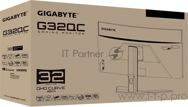 Монитор Gigabyte 31.5 G32QC A VA 2560x1440 165Hz 350cd/m2 16:9