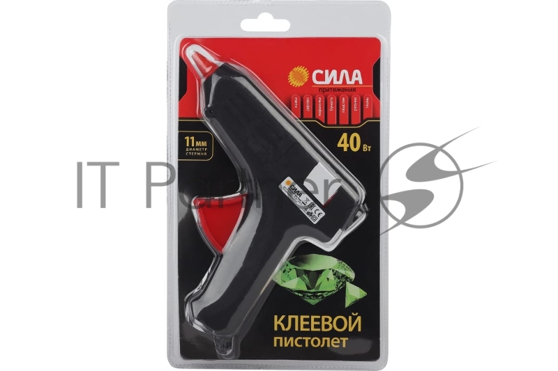 Термопистолет клеевой SGG40-01 40Вт под стержень 11мм (в комл. 11ммх7cм 2ш) (24/1152) СИЛА Б0046683
