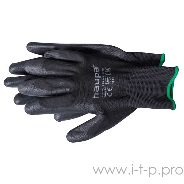 Перчатки с полиуретановым покрытием размер 9 черн. (пара) HAUPA 120300/9
