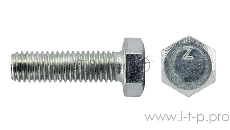 Болт М8х20 с шестигранной головкой цинк. DIN 933 (уп.50шт) класс прочности 8.8. коробка Tech-Krep 105207