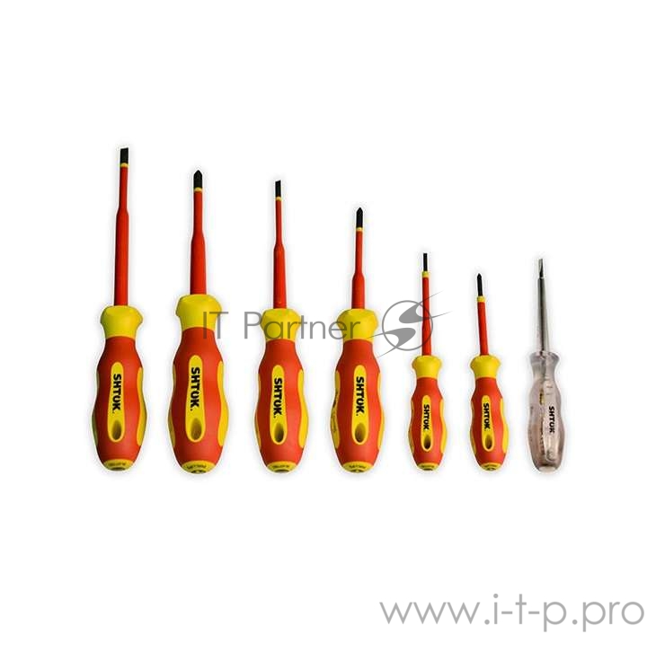 Набор отверток диэлектрических Ph0 Ph1 Ph2 Sl2.5 Sl4.0 Sl5.5 + тестер картон SHTOK 09330