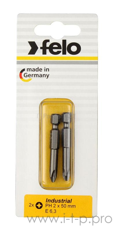 Бита крестовая PH 2х50 серия Industrial (уп.2шт) в блистере Felo 03202536