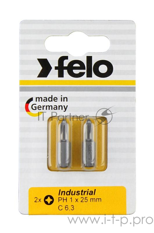 Бита крестовая PH 2х25 серия Industrial (уп.2шт)в блистере Felo 02202036