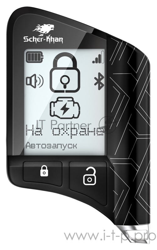Автосигнализация Scher-Khan T2 с обратной связью + дистанционный запуск брелок с ЖК дисплеем