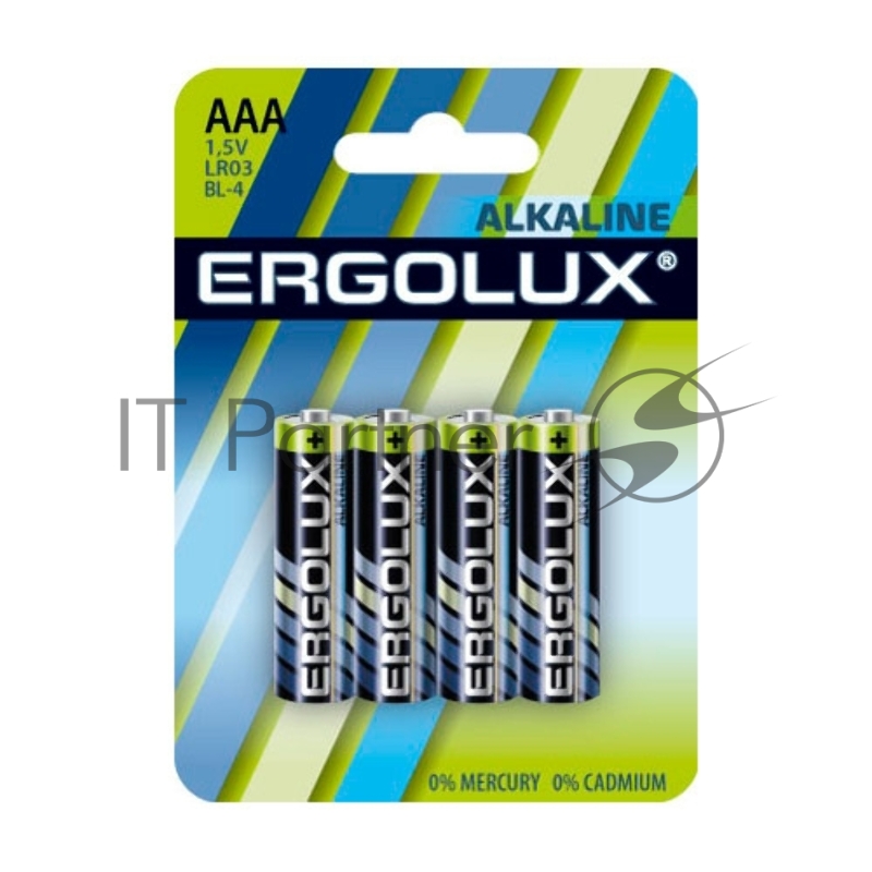 Элемент питания алкалиновый LR03 BL-4 LR03 BL-4 1.5В Alkaline (блист.4шт) Ergolux 11744