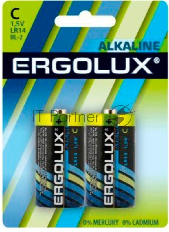 Элемент питания алкалиновый LR14 BL-2 LR14 BL-2 1.5В Alkaline (блист.2шт) Ergolux 11751