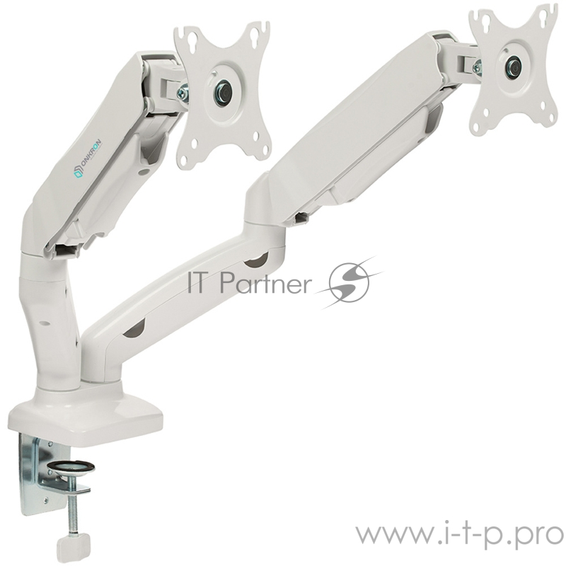 Кронштейн для мониторов Onkron G160W белый 13-27 макс.13кг настольный поворот и наклон верт.перемещ.