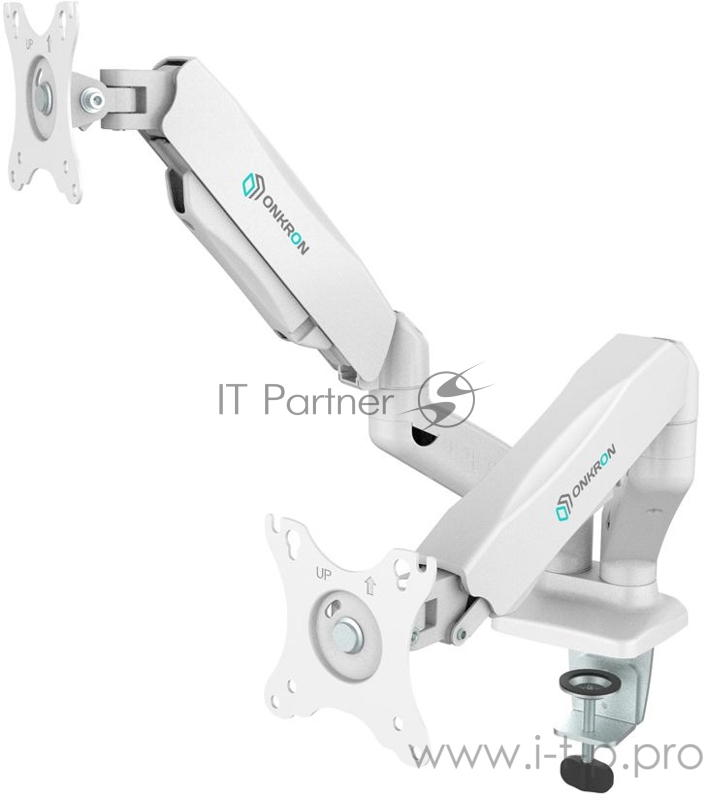 Кронштейн для мониторов Onkron G160W белый 13-27 макс.13кг настольный поворот и наклон верт.перемещ.