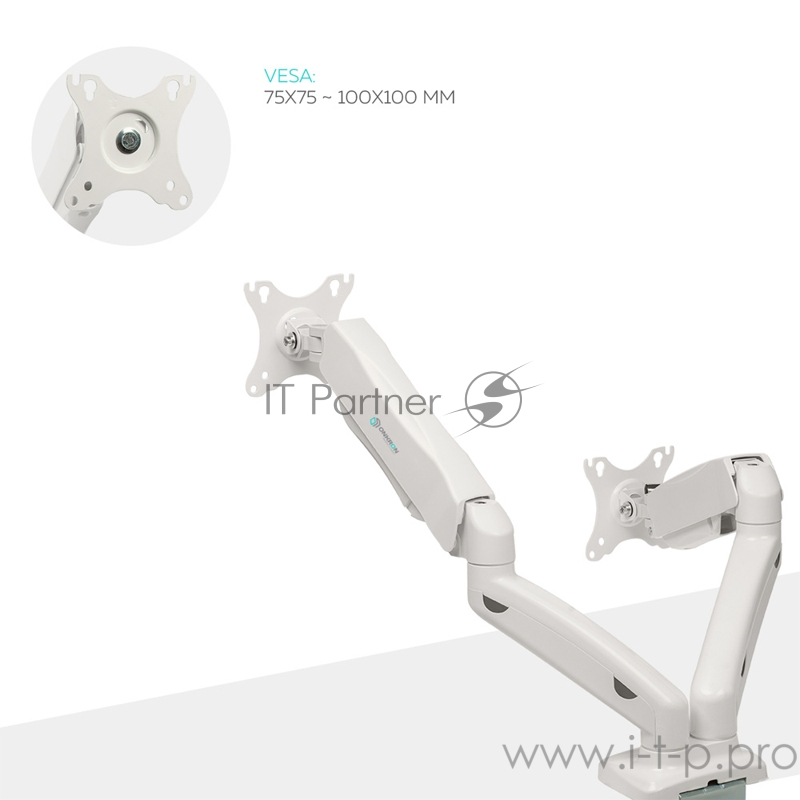 Кронштейн для мониторов Onkron G160W белый 13-27 макс.13кг настольный поворот и наклон верт.перемещ.