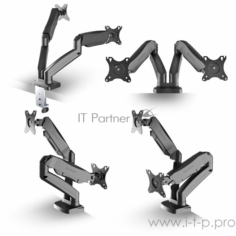 Кронштейн для мониторов Onkron G160 черный 13-27 макс.16кг настольный поворот и наклон верт.перемещ.