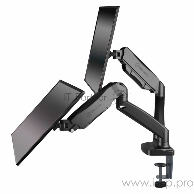 Кронштейн для мониторов Onkron G160 черный 13-27 макс.16кг настольный поворот и наклон верт.перемещ.