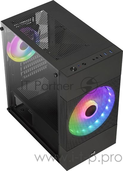 Корпус Aerocool Atomic Lite-G-BK-v2 черный без БП ATX 1x120mm 2xUSB2.0 1xUSB3.0 audio