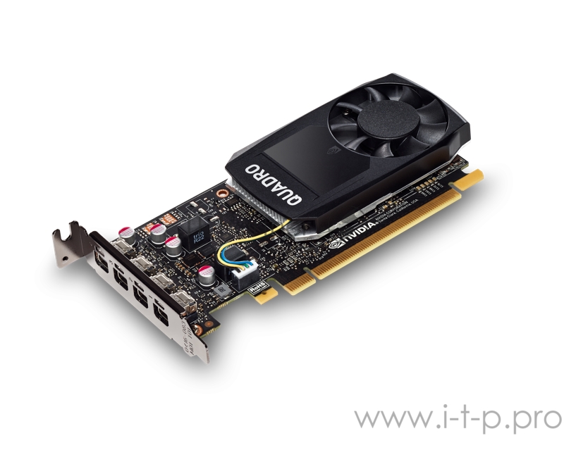 Видеокарта PNY Nvidia Quadro P1000 4GB GDDR5, 128-bit, PCIEx16 3.0, mini DP 1.4 x4, Active cooling, TDP 47W, LP, Bulk