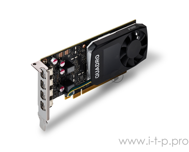 Видеокарта PNY Nvidia Quadro P1000 4GB GDDR5, 128-bit, PCIEx16 3.0, mini DP 1.4 x4, Active cooling, TDP 47W, LP, Bulk