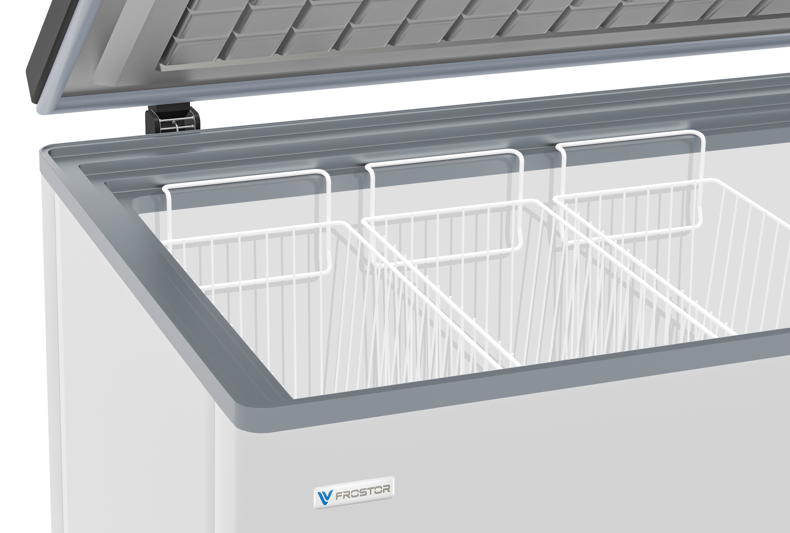 Морозильный ларь Frostor F 500 SD белый, две независимые крышки, Общий объем 500 л. Полезный объем 450 л. Класс энергоэффективности А, Температурный режим -18-22°, 2 корзины, . Габариты 1400*600*840мм. Цвет: белый