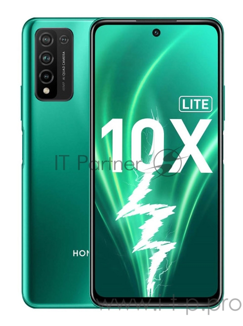 Смартфон Honor 10X Lite 128Gb 4Gb зеленый моноблок 3G 4G 6.67 1080x2400 Android 10 HMS 24Mpix WiFi GPS GSM900/1800 GSM1900 MP3