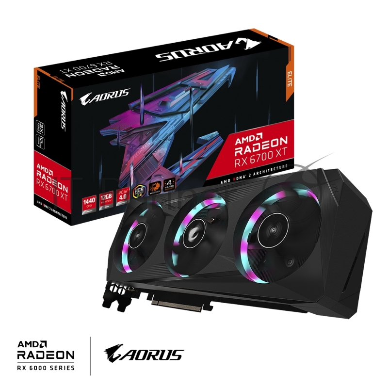 Видеокарта PCIE16 RX6700XT 12GB GDDR6 GV-R67XTAORUS E-12GD GIGABYTE