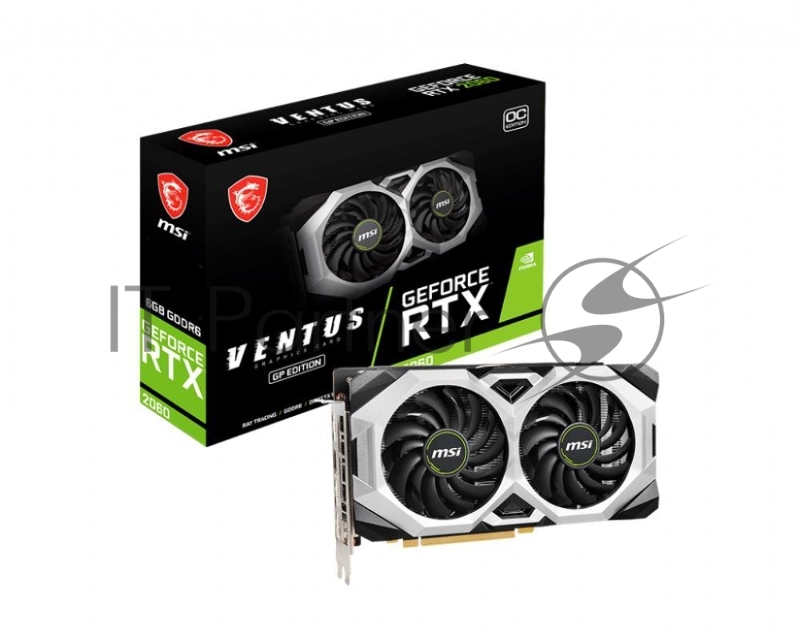 Видеокарта MSI PCI-E RTX 2060 VENTUS GP OC NVIDIA GeForce RTX 2060 6144Mb 192 GDDR6 1710/14000/HDMIx1/DPx3/HDCP Ret