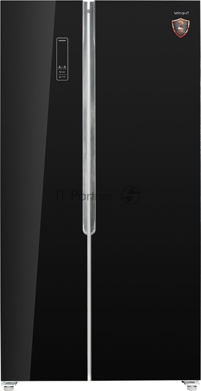 Холодильник Weissgauff WSBS 500 NFB Inverter черное стекло (двухкамерный)