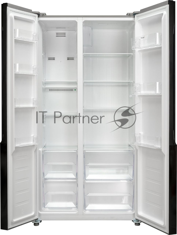 Холодильник Weissgauff WSBS 500 NFB Inverter черное стекло (двухкамерный)