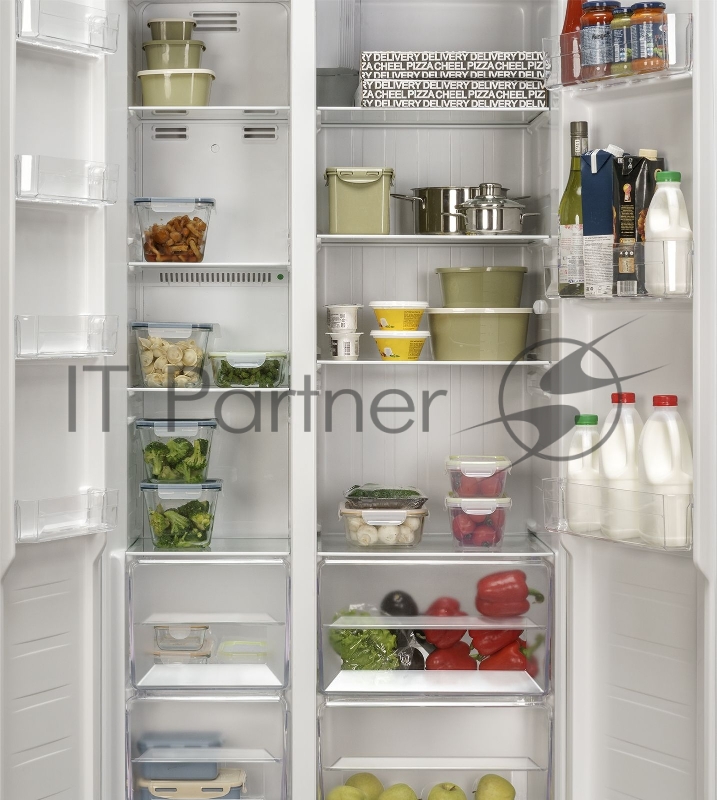 Холодильник Weissgauff WSBS 500 NFB Inverter черное стекло (двухкамерный)