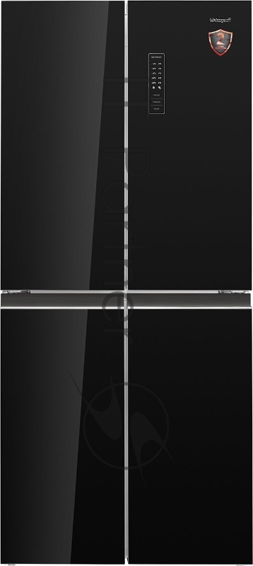 Холодильник Weissgauff WCD 337 NFB черное стекло (двухкамерный)