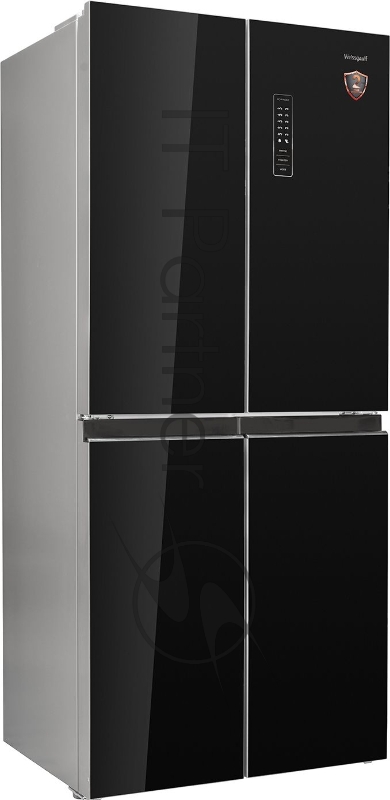 Холодильник Weissgauff WCD 337 NFB черное стекло (двухкамерный)