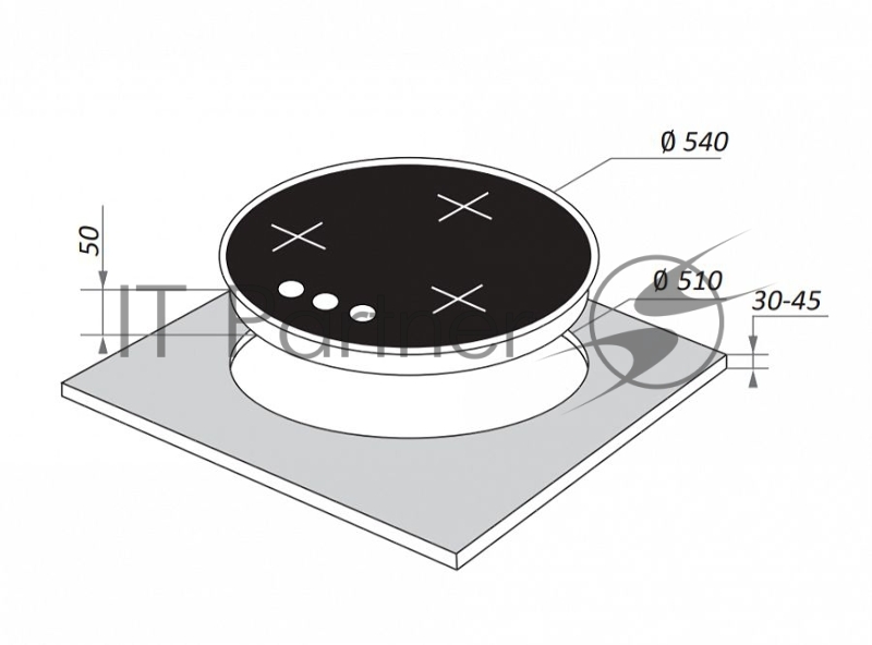 Газовая варочная поверхность Maunfeld EGHG.43.23CBG черный