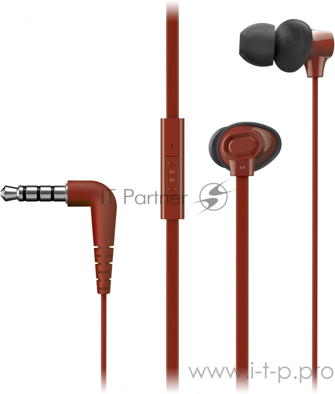 Внутриканальные наушники с гарнитурой Panasonic RP-TCM130GER, красный