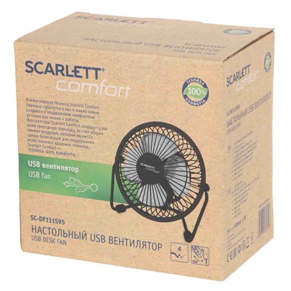 Вентилятор настольный Scarlett SC-DF111S95 (черный)