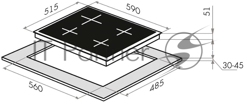 Газовая панель MAUNFELD EGHG.64.43CW/G