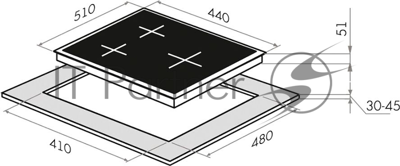 Газовая панель MAUNFELD EGHE.43.33CW/G