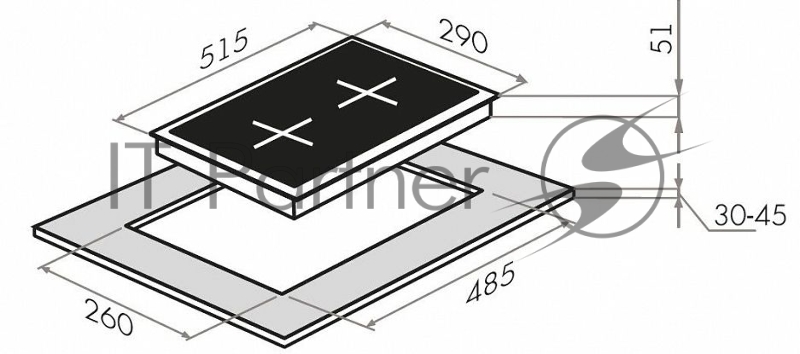 Газовая варочная поверхность Maunfeld EGHG.32.2CBG черный