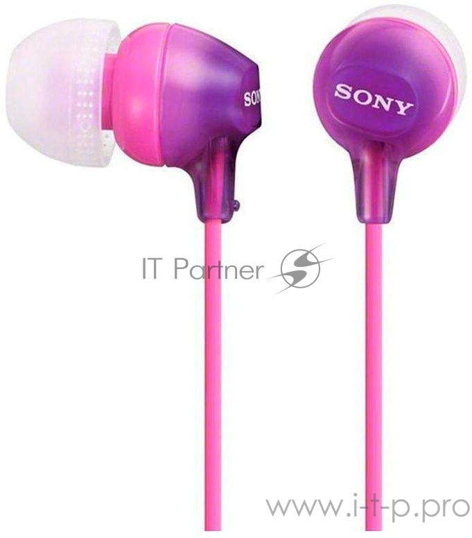 Наушники вкладыши Sony MDR-EX15AP 1.2м фиолетовый проводные в ушной раковине (MDREX15APV.CE7)