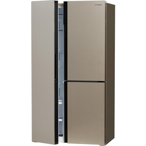 Холодильник Hyundai CS6073FV шампань стекло (трехкамерный)