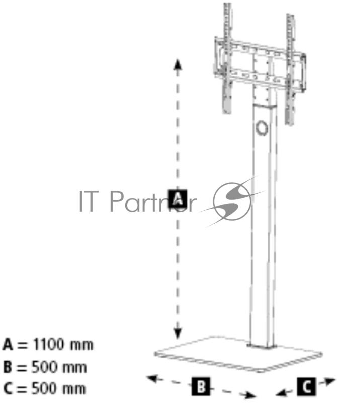 Кронштейн-подставка для телевизора Hama стойка Fullmotion черный 32-65 макс.35кг напольный поворот