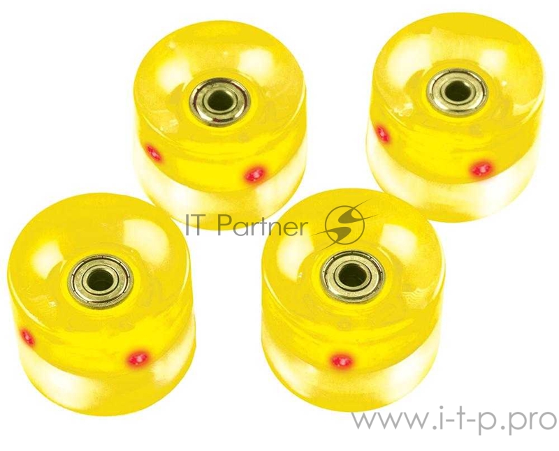 Набор колес для миниборда цвет желтый с подсветкой (подшипник ABEC-5), AW-18.01