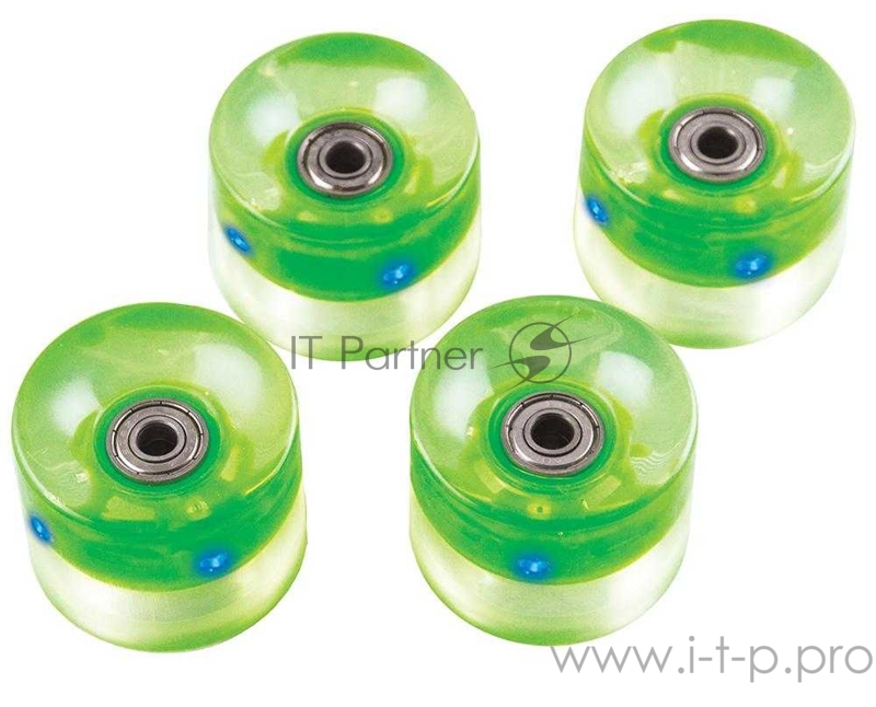 Набор колес для миниборда цвет зеленый с подсветкой (подшипник ABEC-5), AW-18.04